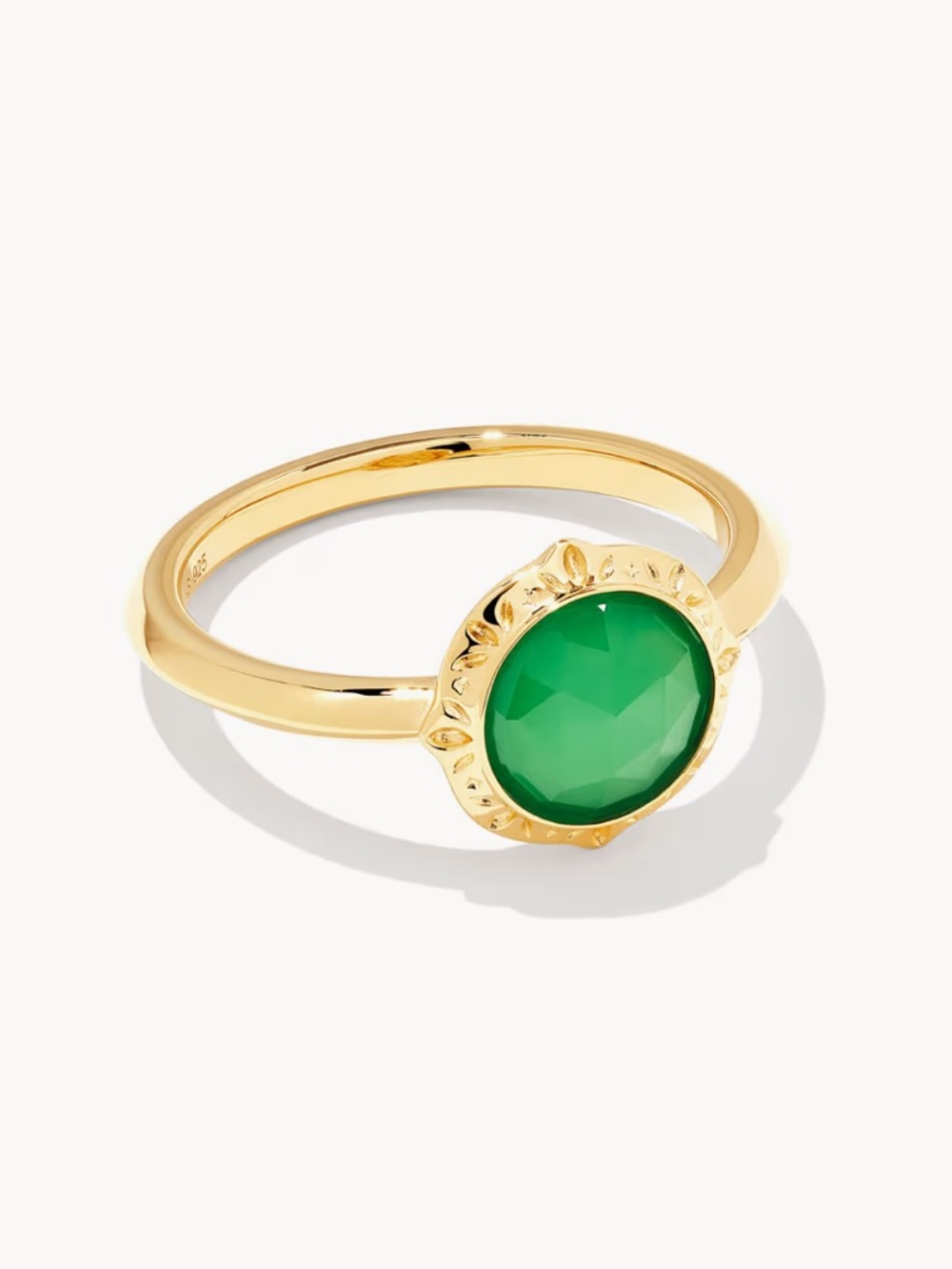 🆕 Kendra Scott Sage Statement 18K Gold Vermeil Chrysoprase Ring
